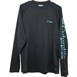 Columbia PFG Men Terminal  Tackle Fishing Shirt Black Outdoor Gorpcore Mint Logo